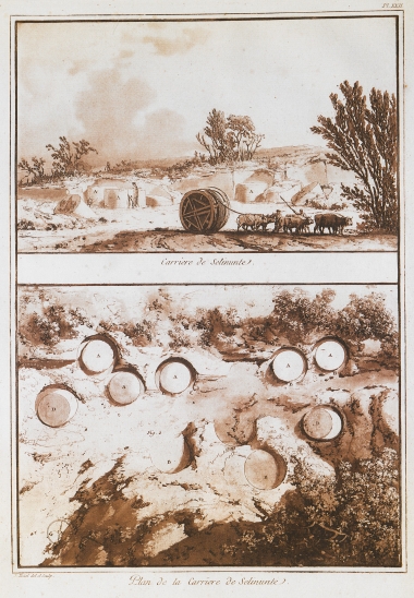 Άποψη και κάτοψη των λατομείων του Σελινούντα στη Σικελία.