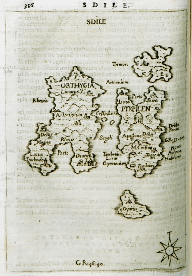 Χάρτης της Δήλου και της Ρήνειας.