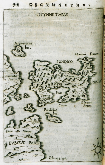 Χάρτης της Σκιάθου και των βορειοανατολικών ακτών της Εύβοιας.