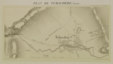 Χάρτης του Σαβντάρχισαρ και του αρχαιολογικού χώρου των Αιζανών.