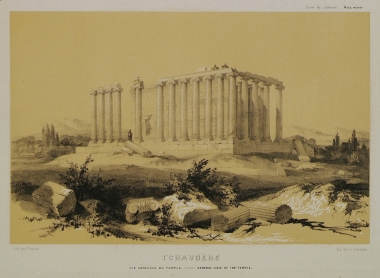 Άποψη του Ναού του Δία στους αρχαίους Αιζανούς, κοντά στο Σαβντάρχισαρ της Μικράς Ασίας.