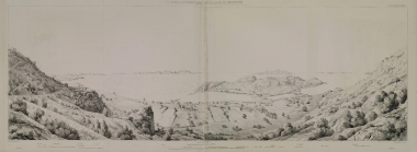 Άποψη της Κνίδου προς το Καρπάθιο πέλαγος, με τα Δωδεκάνησα και την ακτή της Κρήτης στο βάθος.