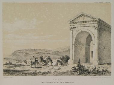 Άποψη του Αρχαίου Θεάτρου και της κιονοστοιχίας στην πόλη Σόλοι (αργότερα Πομπηιούπολη) στην Κιλικία.