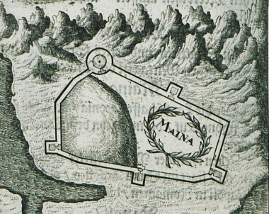 Κάτοψη του κάστρου της Μαΐνης στο ακρωτήριο Ταίναρο.