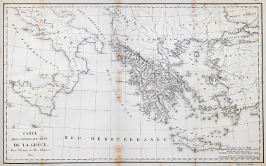 Χάρτης τμήματος της ανατολικής Μεσογείου και της νοτίου Ιταλίας.