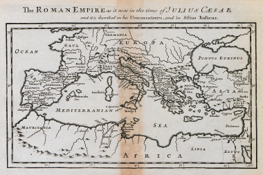 Χάρτης της Ρωμαϊκής Αυτοκρατορίας την εποχή του Ιουλίου Καίσαρα.