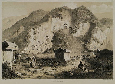 Λυκιακές σαρκοφάγοι και λαξευτοί τάφοι στη Μάκρη (αρχαία Τελμησσό), στη Μικρά Ασία.