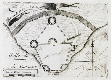 Κάτοψη του φρουρίου του Αντιρρίου.