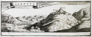 Το κάστρο της Ζαρνάτας με το χωριό Κάμπος στη Μεσσηνία.