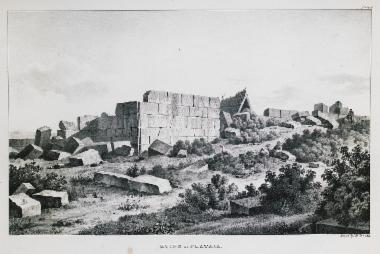 Αρχαία τοιχοδομή στις Πλαταιές.