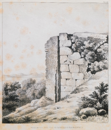 Ερείπια αρχαίου τείχους κοντά στο Τίβολι, στην Ιταλία.