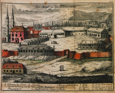 Άποψη του ανακτόρου του Χάνου στο Μπαχτσέ Σαράϊ της Κριμαίας.