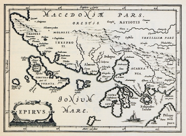 Χάρτης των ακτών της Ηπείρου και των γύρω νησιών.