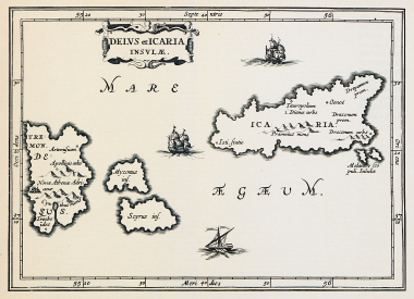 Χάρτης της Δήλου και της Ικαρίας.