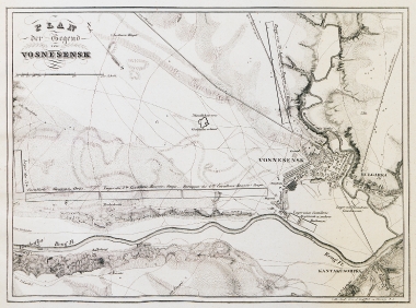 Τοπογραφικός χάρτης του Βόσνεσενσκ και της γύρω περιοχής.