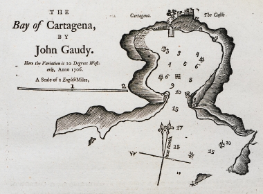 Χάρτης του κόλπου και του αγκυροβολίου της Καρταγένας, στην Ισπανία.