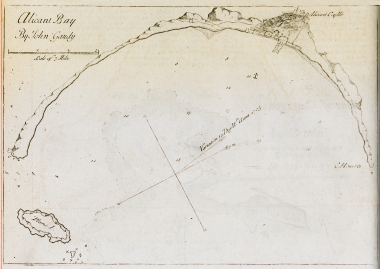 Χάρτης του κόλπου και του αγκυροβολίου του Αλικάντε, στην Ισπανία.