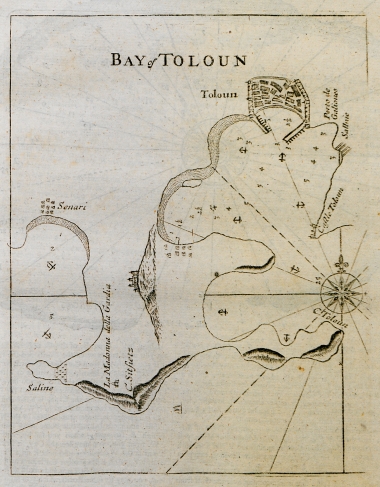 Χάρτης του αγκυροβολίου της Τουλόν στη Γαλλία.
