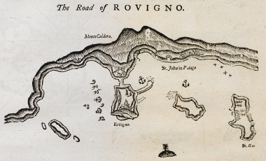 Χάρτης του αγκυροβολίου του Ροβίνζ, στη χερσόνησο της Ίστριας.