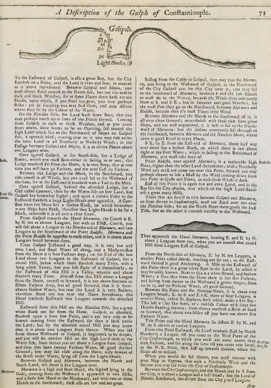 Χάρτης του αγκυροβολίου της Καλλίπολης στην Τουρκία. Άποψη της Προκοννήσου, στη Θάλασσα του Μαρμαρά.