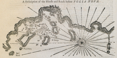 Χάρτης του αγκυροβολίου και των νησιών στον κόλπο της Νέας Φώκαιας στη Μικρά Ασία.