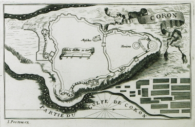 Κάτοψη του κάστρου της Κορώνης.