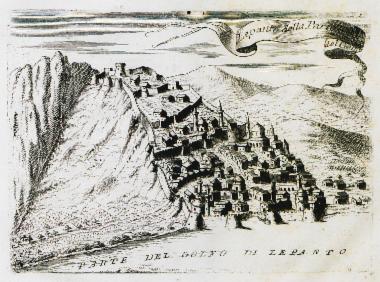 Άποψη της Χαλκίδας με το φρούριο Καράμπαμπα.
