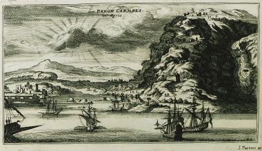 Το όρος Κάρμηλο με το Σπήλαιο των Προφητών και τη μονή των Καρμηλιτών στην κορυφή του.