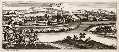 Άποψη του Κόσιτσε στη Σλοβακία. Στο πρώτο επίπεδο σύγκρουση μεταξύ Οθωμανών και Αυστριακών.