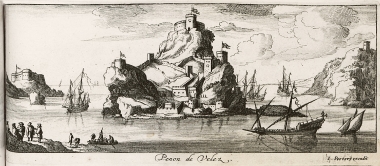 Άποψη του βράχου και του κάστρου Πενιόν ντε Βέλεθ, κτήσης της Ισπανίας στη βορειοδυτική ακτή του Μαρόκου.