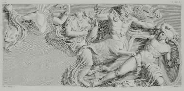 Πλάκα από τη ζωφόρο του ναού του Επικουρίου Απόλλωνα στις Βάσσες: Σκηνή από τη μάχη μεταξύ Λαπιθών και Κενταύρων.