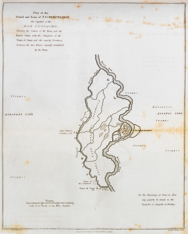 Χάρτης του Νοβοτσερκάσκ, πρωτεύουσας των Κοζάκων της περιοχής του ποταμού Ντον.