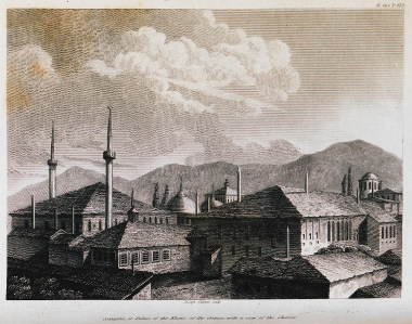 Άποψη του ανακτόρου των Χάνων της Κριμαίας στο Μπαχτσέ σαράι, στην Κριμαία.