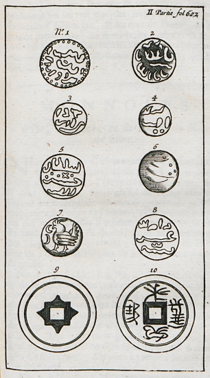 1 - 4. Νομίσματα του Σουλτανάτου του Ακέχ (Σουμάτρας). 5 -6. Νομίσματα του Μακασάρ στην Ινδονησία. 7 - 10. Νομίσματα του βασιλείου της Καμπότζης.