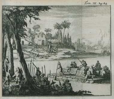 Σχεδία διασχίζει τον Τίγρη στη Μοσούλη.