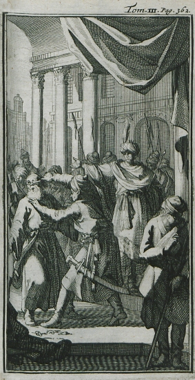 Εκτέλεση κρατουμένου δια βασανισμού κατ'εντολή του Σάχη Αββάς. Στα δεξιά Πορτογάλος έμπορος αποστρέφει το κεφάλι του από το φρικιαστικό θέαμα. στην Περσία.