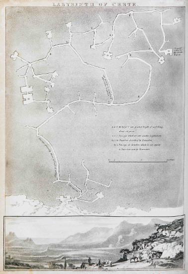 Χάρτης του αρχαιολογικού χώρου της αρχαίας Γόρτυνας, στην Κρήτη. Άποψη της Γόρτυνας.