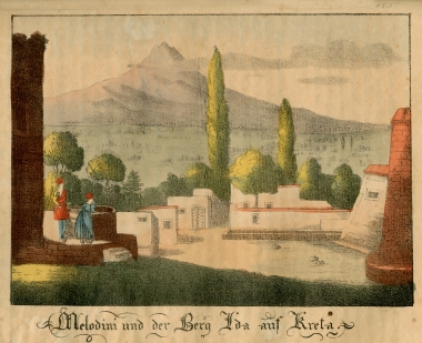 Το χωριό Μελιδόνι με το όρος Ίδη, στην Κρήτη.