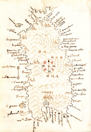 Χάρτης της Σαρδηνίας.