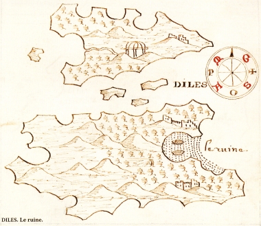 Χάρτης της Δήλου και της Ρήνειας.