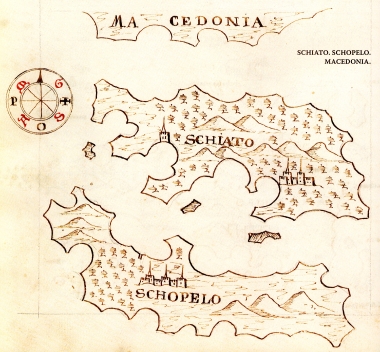 Χάρτης της Σκοπέλου και της Σκιάθου.