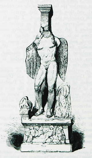 Αγαλματίδιο, πιθανότατα Έρωτιδέα, που ανακαλύφθηκε κατά την διάρκεια των ανασκαφών γύρω από το μοναστήρι του Αγίου Ιωάννη του Θεολόγου, καθ'υπόδειξη του συγγραφέα. Ο συγγραφέας πήρε το αγαλματίδιο μαζί του στη Βρετανία.