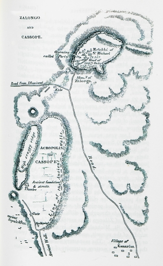 Χάρτης του Ζαλόγγου και της Κασσώπης.