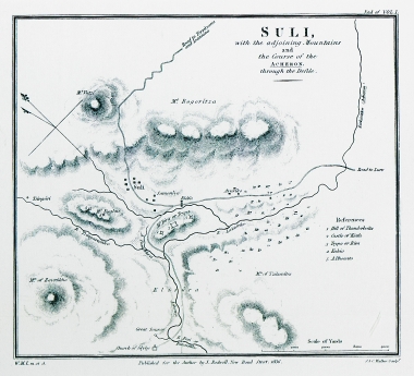 Χάρτης της περιοχής του Σουλίου.