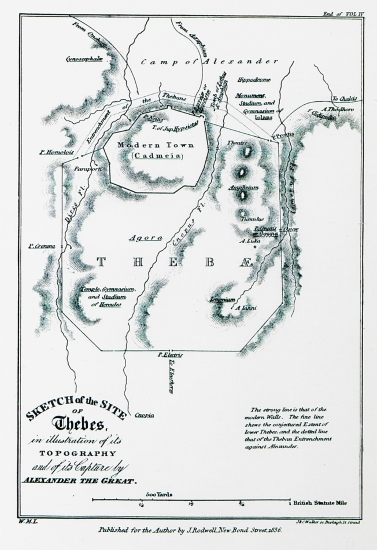 Τοπογραφικός χάρτης της Θήβας.