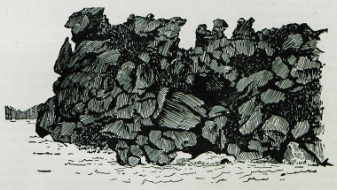 Ηφαιστειογενές πέτρωμα στη Νέα Καμένη της Σαντορίνης.