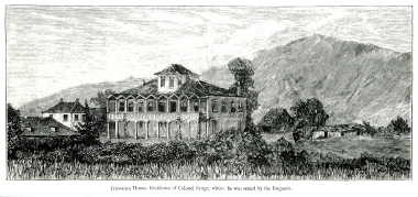 Οικία κοντά στη Νάουσα στην οποία κρατήθηκε αιχμάλωτος ο βρετανός συνταγματάρχης Σινγκ κατά τις επαναστάσεις στη Θεσσαλία και τη Μακεδονία το 1878.