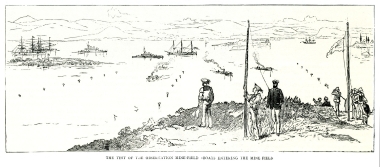 Βρετανικά πλοία ελέγχουν την ορθή τοποθέτηση ναρκών θαλάσσης στην Κρήτη κατά την Κρητική επανάσταση του 1889.