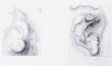 Εικ. 1. Τοπογραφικός χάρτης της αρχαίας Ηραίας,που ήταν χτισμένη στη θέση του σημερινού Αγίου Ιωάννη Αρκαδίας. Εικ. 2. Τοπογραφικός χάρτης των αρχαίων Λυκοσούρων.