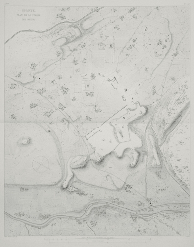 Τοπογραφικός χάρτης της αρχαίας Σπάρτης.